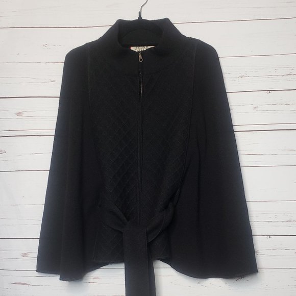 Beyond Threads Black Alpaca Wool Blend Cape - Picture 3 of 14